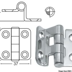 Cerniera inox a sbalzo 37x37 mm